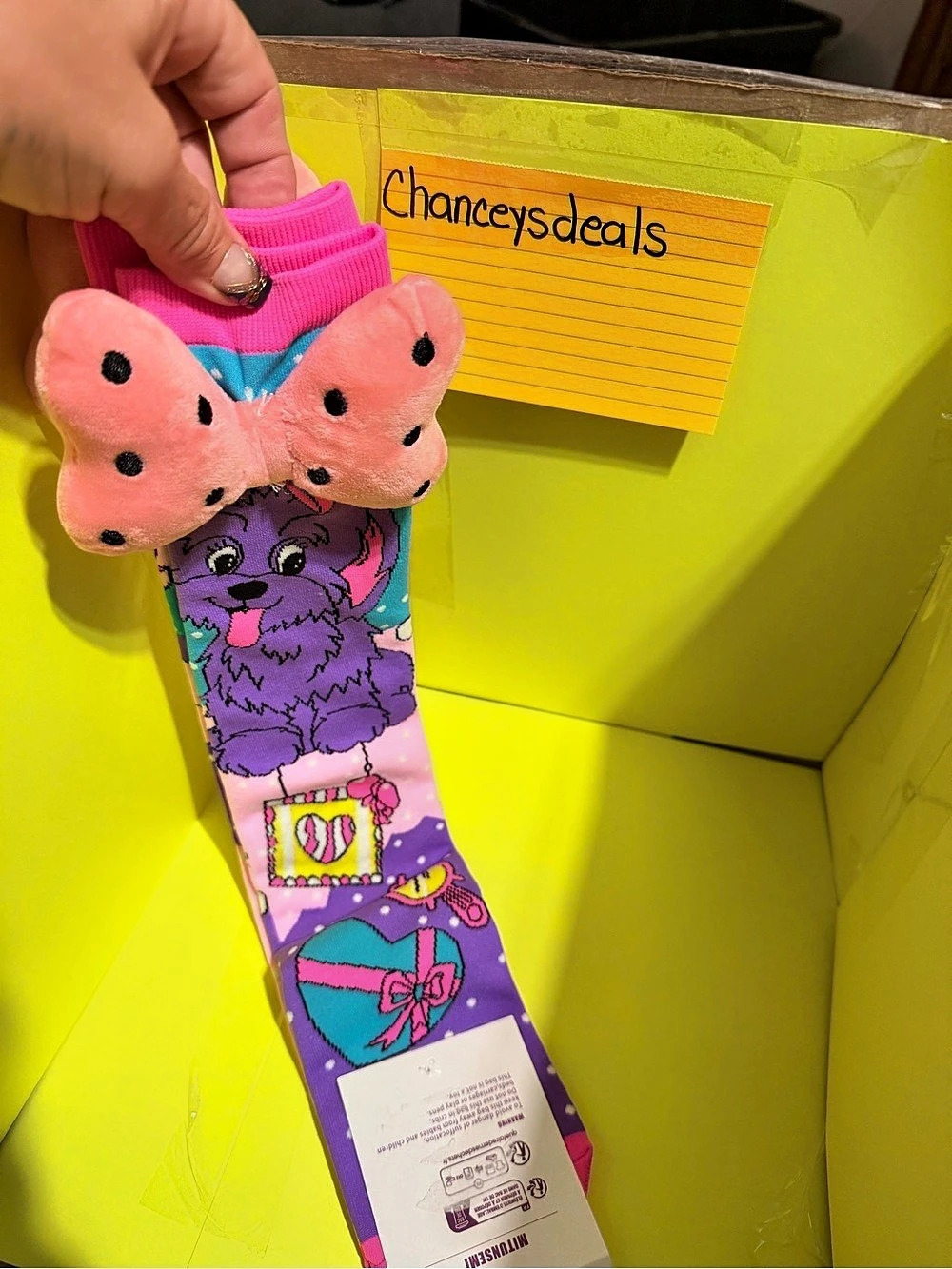 MITUNSMEI Pink & Purple Bow Novelty Socks